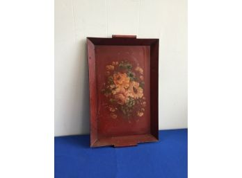 Beautiful Red Metal Floral Tray