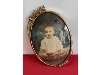 Vintage Baby Art Oval Frame
