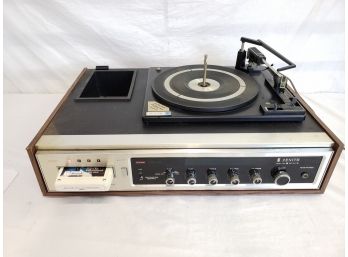 Vintage Zenith Turntable 8 Track AM FM Receiver F587W  - Needs Repair Or For Parts
