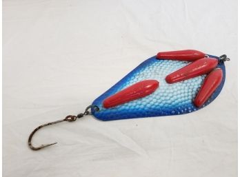 Vintage Large Bunker Spoon Fishing Lure Bass Blue