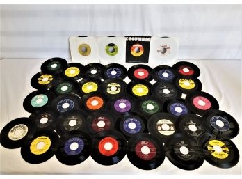 Lot Of 38 Mixed Genre 45 Rpm 50s-80's  7'  Vinyl Records