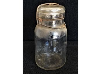 Antique 1900's Double Safety Mason Jar By Smalley Kivlan & Onthank Boston MA  (Lot 6)