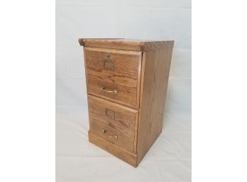 Lockable Two Drawer Wood File Cabinet With Key