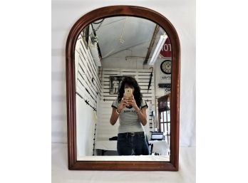 Antique 1900's Arched Classic Wood Wall Mirror