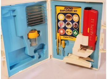 Vintage 1985 Fisher Price Micro Explorer Set - Pretend Play Toy Microscope Set