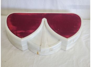 Vintage Art Deco Styles Braun Crystal Mfg Co Red Velvet Covered Vanity Set Storage Box (box Only)