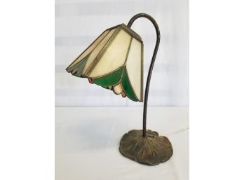 Antique Lily Pad Slag Glass Lamp 14'