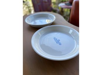 2 Corning Ware Pie Plates Blue Cornflower Design