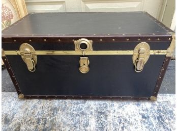 Black Rolling Storage Trunk Or Coffee Table, Ready For Moving Day!