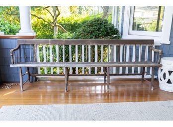 Late 19th/Early 20th Century Wood Bench From Oddfellows Hall (Maine)
