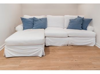 Crate And Barrel Sectional Sofa With Four Ralph Lauren Pillows