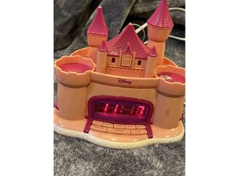 Disney Princess Castle Pink Radio Alarm Clock And Projector