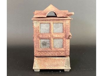 A Vintage Cast Iron & Glass Lantern