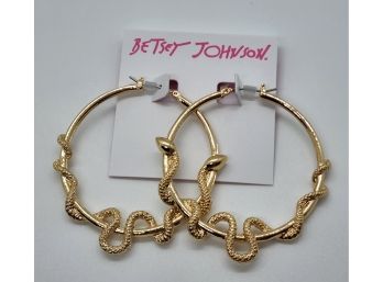 Brand New Betsey Johnson Large Wrap Around Snake Earrings