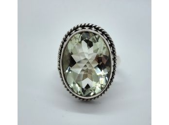 Green Prasiolite Sterling Silver Ring