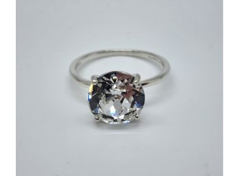 White Crystal Ring In Sterling Silver
