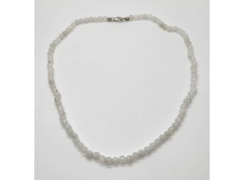 Rainbow Moonstone Beaded Necklace In Platinum Over Sterling