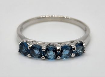 London Blue Topaz Ring In Platinum Over Sterling