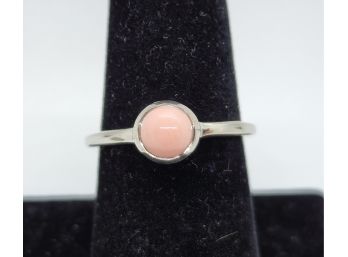 Oregon Peach Opal Ring In Platinum Over Sterling