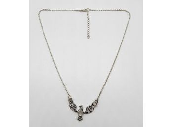 Polki Diamond Eagle Necklace In Sterling