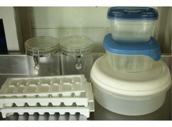 Lot Of Plastic Things, Including Ice Trays & Storage Containers