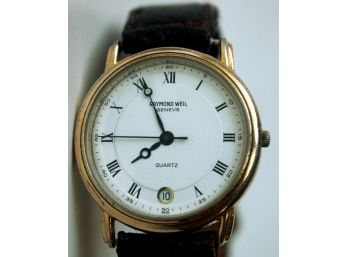 Vintage RAYMOND WEIL Swiss Quartz Watch #5532 With Croco Strap By HIRSCH