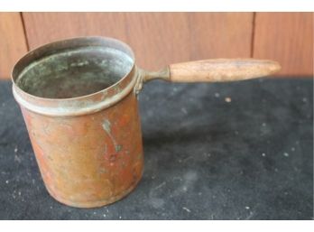 Italian Copper Pot With Wooden Handle