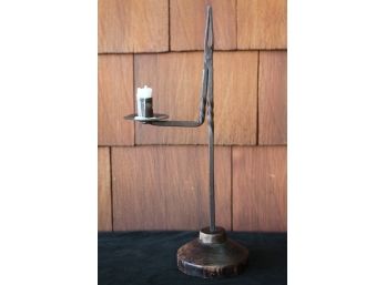Primitive Rushlight & Candle Holder Combination