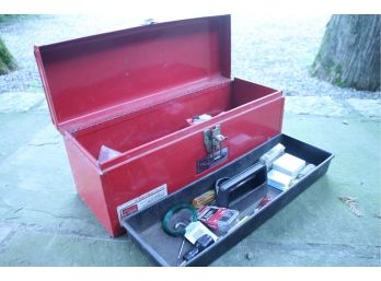 Metal Tool Box With A Bunch Of Tools