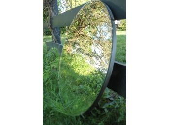 Round Vintage Mirror In A Metal Frame
