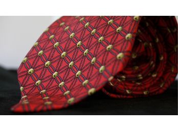 Rare Authentic  Vintage HERMES Tie With Black Red & Green. #946IA