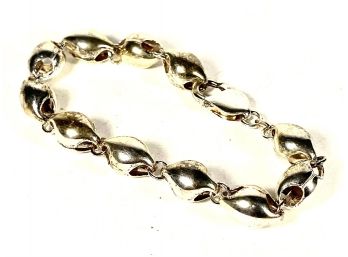 Sterling Silver Contemporary Wide Bubble Link Bracelet