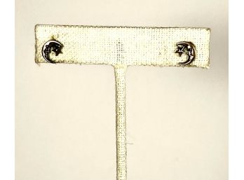 1980s Moon Sterling Silver Earrings Pierced Studs