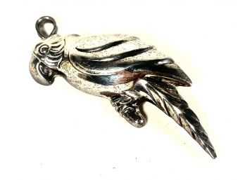 Sterling Silver Parrot Brooch Pendant Large