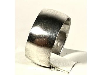Contemporary Sterling Silver Band Ring About Size 5