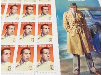 1997 Humphrey Bogart: Legends Of Hollywood, Full Sheet Of 20 X 32 Cent Postage Stamps , USA
