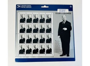 1998 Legends Of Hollywood  - ALFRED HITCHCOCK  - Single Full Sheet 32 Cent  Stamps - SEALED
