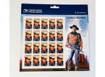 2003 Legends Of Hollywood  - JOHN WAYNE  - Single Full Sheet 37 Cent  Stamps - SEALED