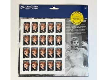 Legends Of Hollywood  - LUCILLE BALL - Single Full Sheet 34 Cent  Stamps - SEALED