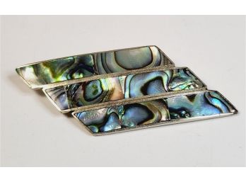 Vintage Sterling Silver Abalone Inlay Pin/brooch