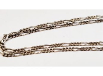 Vintage Italian Sterling Silver Figaro Link Necklace