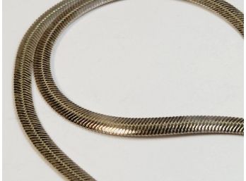 Italian Sterling Silver Flat Snake Link Necklace
