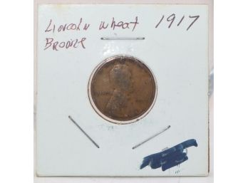 1917 Lincoln Wheat Bronze Penny