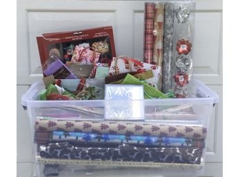 Happy Fun Filled Bin Of Wrapping Paper, Gift Bags, Plus