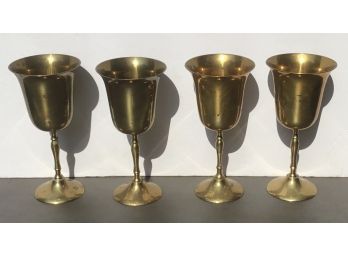 Vintage 4 Brass Goblets