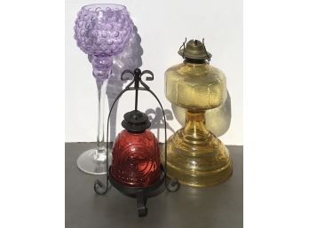 Vibrant & Colorful Trio Of Glass Decorative Accents