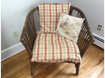 Rattan, Wicker Barrel Style Chair With Cushions