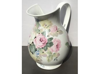Bellini Ceramic Flowered Pitcher, Made In Italy