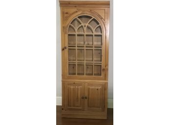 Pine Arched Glass Curio Cabinet B