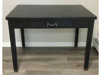 Hand Painted Black One Drawer Desk